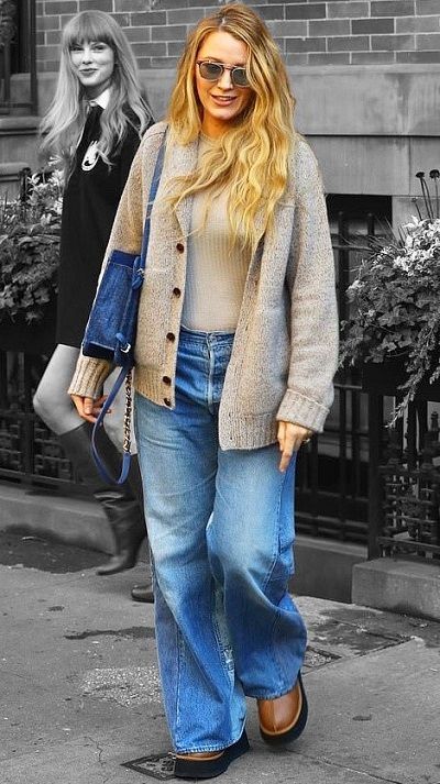 Blake Lively Street Style 2023, Blake Lively Style 2023, Blake Lively Style Casual Street Fashion, Blake Lively Style Casual, Blake Lively Casual, Black And Mild Cigars, Boyfriend Clothes, Blake Lively Street Style, Thrift Bundle