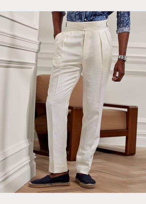 Casual Trousers For Men, Mens Linen Pants, Mens Casual Outfits Summer, Linen Men, Pants High Waisted, Relax Pants, Linen Summer, Silk Linen, Mens Pants Fashion