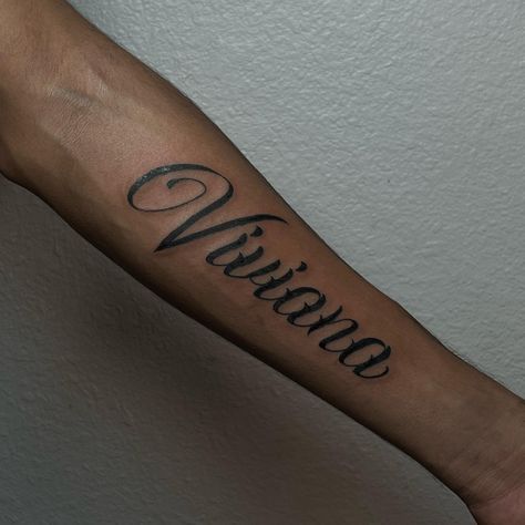 Name Tattoo Ideas - Lush Tattoos Name Tattoos Inner Arm, Man Name Tattoo, Cursive Tattoo Fonts For Men, Last Name Tattoos For Men, Boyfriends Name Tattoo Ideas, Name Tattoos For Girls, Forearm Name Tattoos, Last Name Tattoos, Name Tattoos On Arm