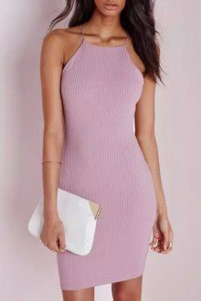 Solid Color Bodycon Spaghetti Straps Dress Tight Frock Design, Purple Bodycon Dresses, Spaghetti Straps Dress, Trendy Party Dresses, Straps Dress, Short Bodycon Dress, Mini Cami Dress, Mauve Dress, Neck Bodycon Dress