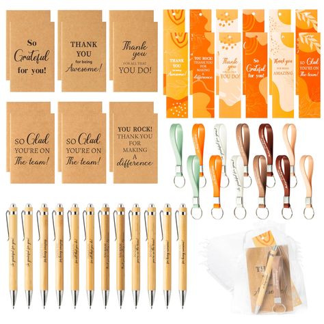 Employee Appreciation Ideas Gift, Gift Ideas For Employees From Boss, Pen Keychain, Nursing Leadership, Bamboo Gifts, Staff Appreciation Gifts, Mini Notepad, Thanks For The Gift, Staff Appreciation