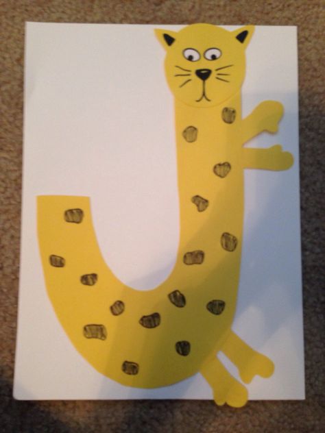 J is for jaguar Jaguar Craft, J Is For Jaguar, Preschool Letter Of The Week, January Craft, Number Crafts, Alphabet Crafts Preschool, Craft Preschool, Preschool Letter, Preschool Alphabet