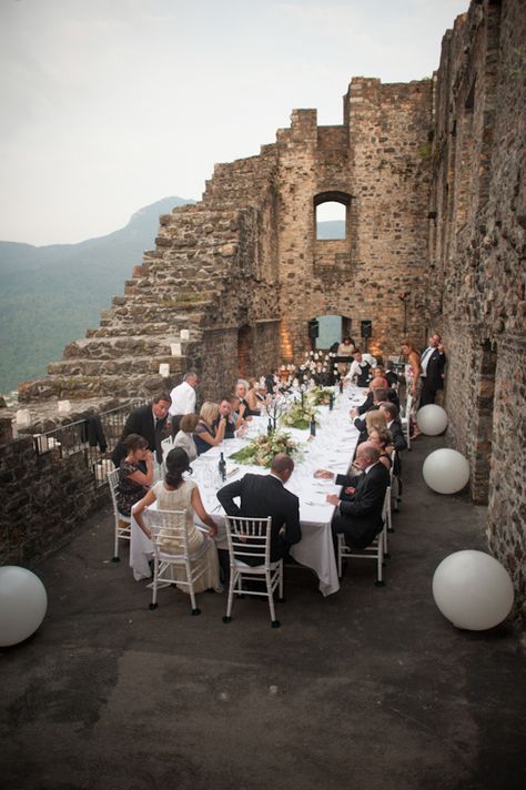 amazing wedding reception dinner in Morcote, Switzerland at Castello di Morcote, photos by Magnus Bogucki | junebugweddings.com Small Wedding Dinner Ideas, Small Wedding Dinner, Wedding Dinner Ideas, Wedding Reception Dinner, Intimate Wedding Reception, Wedding Ceremony Ideas, Old Castle, Boda Mexicana, Wedding Spot