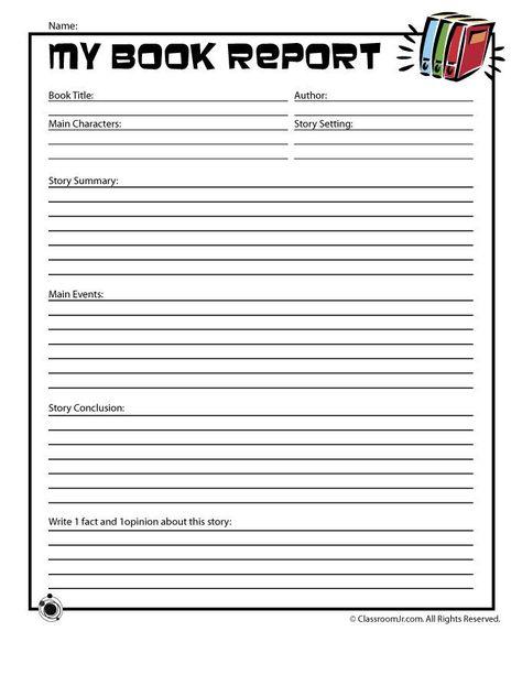 FREE Book Report Forms Book Report Rubric, Cereal Box Book Report, Second Grade Books, Book Report Template, 5th Grade Books, 4th Grade Books, Report Format, Book Report Projects, Writing Page