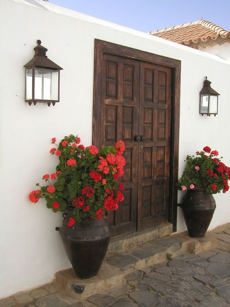 Landscapes Architecture, Front Door Entry, Hacienda Style Homes, Mexico House, Casa Country, Charleston Homes, Door Entry, Entrance Door Design, Garden Entrance