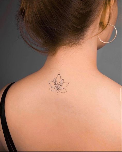 Lotus Tattoo Spine, Lotus Flower Tattoo Women, Lotus Flower Tattoo Spine, Lotus Tattoo Behind Ear, Lotus Flower Tattoo On Back, Lotus Tattoo Design For Women, Lotus Spine Tattoo, Lotus Flower Tattoo Back, Lotus Flower Back Tattoo