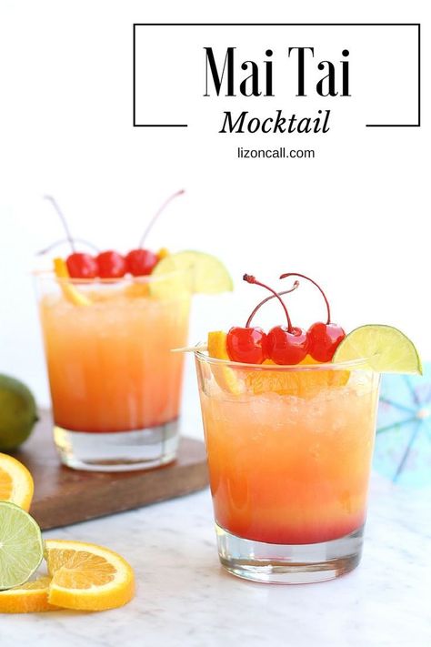 Escape the stresses of life without leaving your home by mixing up this nonalcoholic Mai Tai mocktail. It makes such a fun and easy party punch too. Popular Drink Recipes, Summer Drinks Alcohol Recipes, Easy Party Punch, Mocktail Party, Superfood Smoothies, Easy Mocktail Recipes, Mocktail Drinks, Party Punch Recipes, Summer Drinks Alcohol