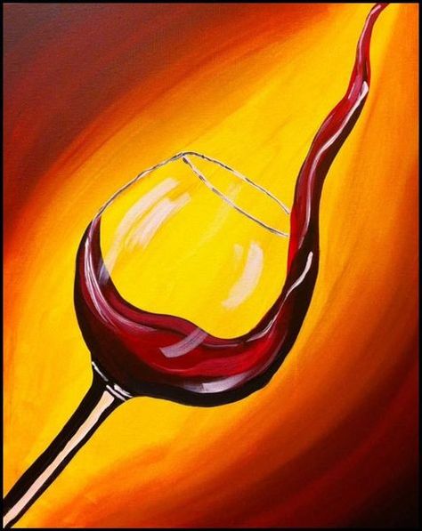 Art Du Vin, Wine And Canvas, Wine Painting, Wine Party, Canvas Painting Tutorials, Easy Canvas Painting, Canvas Painting Designs, Wine Art, Simple Acrylic Paintings