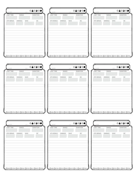 D&d Printables, Dnd Binder Organization, D&d Spell Cards, Dnd Spell Sheet, Dnd 5e Spell Cards, Dm Binder, Dnd Cards, 5e Spell Cards, Dnd Spell Cards