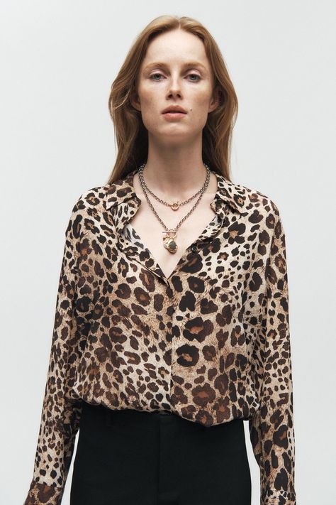 Animal Print Shirt, Leopard Shirt, Animal Print Shirts, Chic Blouses, Animal Print Blouse, Shirt Blouses Tops, Leopard Print Blouse, Blazer And Shorts, Zara Woman