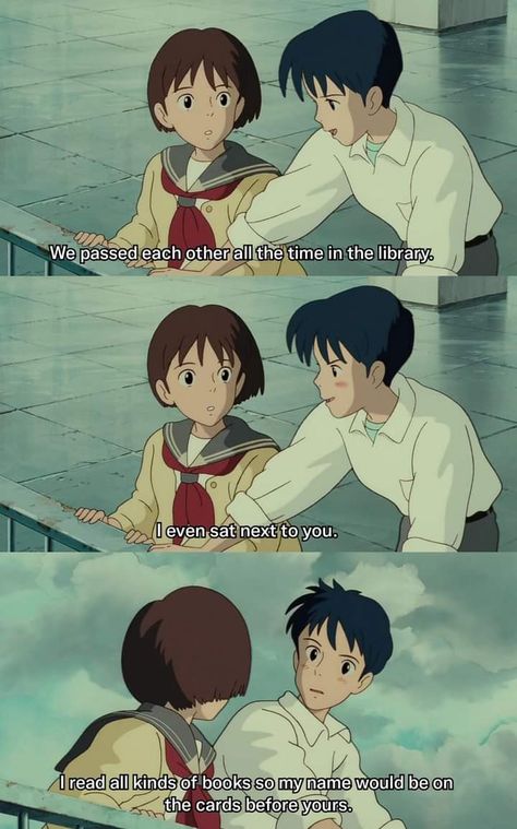 Love Languages Aesthetic, My Studio Ghibli, Types Of Love Language, Studio Ghibli Quotes, Whisper Of The Heart, Type Of Love, Studio Ghibli Characters, Ghibli Studio, Animes To Watch