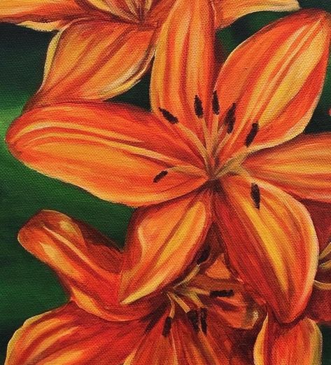 Tiger Lilies print  3x3" available Tiger Lily Painting, Ellie Core, Tiger Lilies, Lily Painting, Cute Canvas Paintings, Oil Pastel Art, Small Canvas Art, Cute Patterns Wallpaper, Art Collage Wall