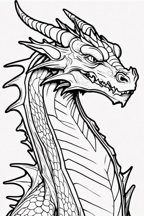 Unleash your creativity with this mystical dragon coloring page! Dive into a world of vibrant scales and majestic horns. Let your imagination run wild as you bring this fierce creature to life with a burst of colors. Get ready for a color-blissful experience unlike any other! Coloring Pages Dragon, Dragons Coloring Pages, Chest Tattoo Drawings, Mystical Dragon, Forest Coloring Pages, Red Tattoo Ideas, Castle Coloring Page, Fantasy Armour, Colorful Dragon