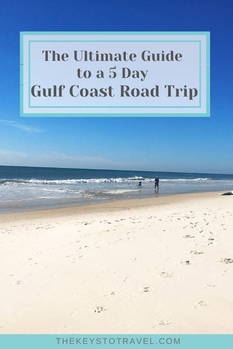 Do you love road trips? Have you tried driving the Gulf Coast? Driving from New Orleans, Louisiana to Gulf Shores, Alabama, only takes about 3 hours, which means this is a great long weekend road trip! Check out my ultimate 5 day travel itinerary for a Gulf Coast road trip. | The Keys to Travel Florida Gulf Coast Road Trip, Gulf Coast Road Trip, Nola Trip, Laurel Ms, Gulf Coast Vacations, Weekend Road Trip, Trip Activities, Beach Romance, Great Vacation Spots