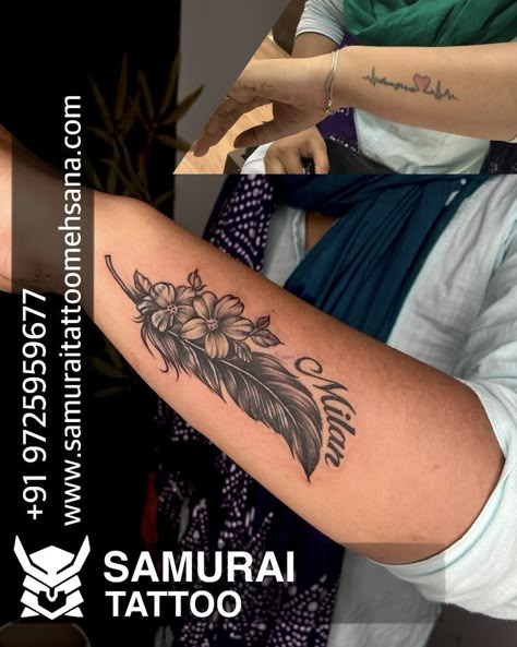 Name Cover Up Tattoos, Wrist Cover Up Tattoos, Feather Tattoo Black, Flower Cover Up Tattoos, Cover Up Tattoos For Men, Tattoo Cover Up Ideas, Cover Up Ideas, Cover Up Tattoos For Women, Side Wrist Tattoos