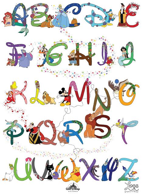 Disney Characters Alphabet, Disney Abc Letters, Disney Princess Alphabet, Disney Alphabet Letters Printables, Disney Letters Alphabet, Disney Font Alphabet, Disney Alphabet Letters, Disney Characters Letters, Disney Writing