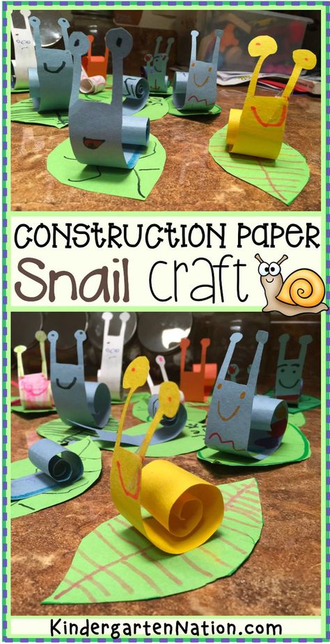 An Easy Snail Craft for Kids with a FREE Printable Template! {preschool, art, forest, bugs, creepy crawlies, projects, toddlers, ideas, templates, printables, kindergarten, animals, spring, summer, cool, construction, paper, simple, prek, kinder} Kraftangan Prasekolah, Snail Craft, St Patricks Day Crafts For Kids, Bug Crafts, Spring Crafts For Kids, St Patrick's Day Crafts, Daycare Crafts, Seni Origami, Kindergarten Art