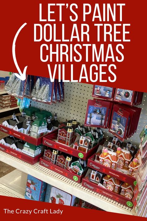 lets paint Dollar Tree Christmas villages Dollar Tree Christmas Village, Dollar Store Christmas Crafts, Dollar Tree Christmas Decor, Diy Christmas Village, Gingerbread Christmas Decor, Gingerbread Crafts, Dollar Store Diy Projects, Christmas Planters, Dollhouse Christmas