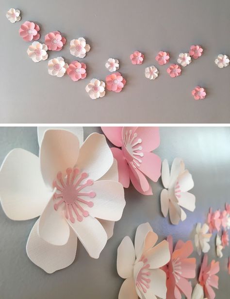 Cherry Blossom Party, Cherry Blossom Decor, Cherry Blossom Theme, Cherry Blossom Wall Art, Paper Flower Wall Decor, Dekor Diy, Paper Flower Crafts, How To Make Paper Flowers, Paper Flowers Craft