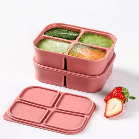 PRICES MAY VARY. -Big Square Ice Cubes -Each Silicone ice cube trays With 6 and 4 Large Cubes , and 2 trays per pack, Large Cube size: 2.75" x 2.15" x 1.3" -Ice Cube Tray with Lid- With double sealing, the ice tray completely sealed, so you can make fresh baby food or ice without worrying about the smell of the refrigerator permeating the Silicone ice trays as they are tightly sealed. Holds the inside and outside of the container tightly together to prevent the ingredients from mixing. -Food Gra Ice Trays Molds, Silicone Ice Trays, Ice Trays, Silicone Tray, Silicone Ice Cube Tray, Ice Cube Maker, Ice Molds, Ice Cube Molds, Ice Cube Trays