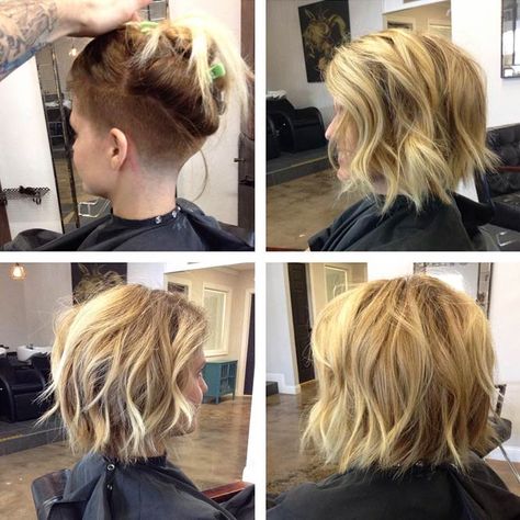 Messy Layered Undercut Bob With Waves #undercutbob #haircuts #undercut #bobhaircut Undercut Bob Haircut, Undercut Hairstyles Women, Undercut Bob, Undercut Long Hair, Pixie Haircut For Thick Hair, Short Hair Undercut, Undercut Pixie Haircut, Bob Hairstyles For Fine Hair, Undercut Pixie