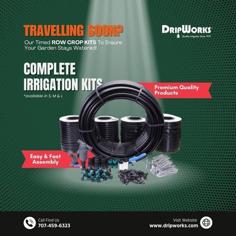 🌿💧 Elevate your garden and crop watering with our Drip Tape Row Crop Irrigation Kits! Perfect for long rows and garden beds, drip tape is a favorite among commercial farmers and backyard gardeners. Now available in three new sizes to meet your diverse needs. Ensure efficient, uniform watering for healthier, more productive plants. 🌱✨SHOP NOW: https://www.dripworks.com/drip-irrigation/irrigation-kits/drip-tape-row-crop #DripTape #RowCropIrrigation #EfficientWatering #HealthyPlants #GardenSo... Efficient Gardening, Water Saving Tips, Drip Tape, Drip Irrigation Kit, Summer Gardening, Irrigation Controller, Irrigation Systems, Waterwise Garden, Drip System