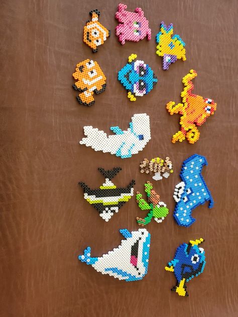 Dory Perler Bead Pattern, Finding Nemo Perler Beads, Nemo Perler Bead Pattern, Pixar Perler Bead Patterns, Fuse Beads Disney, Perler Bead Square Patterns, Disney Melty Beads, Pearl Beads Pattern Disney, Disney Pearler Beads