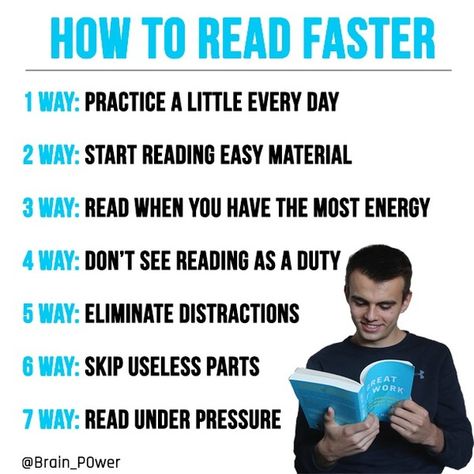 Read Faster Tips How To, How To Read Faster Books, Speed Reading Tips, How To Learn Anything Faster, How To Read Effectively, Tips To Read Faster, How To Comprehend What You Read, How To Speed Read, How To Read Faster Tips