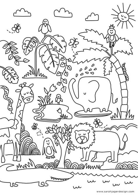 The Jungle Colouring Page Coloring pages #coloringpages Coloring books #coloringbooks Coloring pages for kids #coloringpagesforkids Coloring pages for kids animals #coloringpagesforkidsanimals 2.323 Jungle Colouring Pages, Safari Coloring Pages, Jungle Coloring Pages, Zoo Coloring Pages, Zoo Animal Coloring Pages, Notebook Decoration, Farm Animal Coloring Pages, Adults Coloring, Valentine Coloring Pages