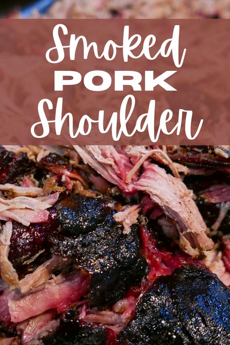 Slow and low smoking makes this smoked pork butt recipe fall apart delicious! It's crusty and flavorful on the outside, but fall apart tender and juicy inside! Perfect smoked pork shoulder on its own or as pulled pork! #smokedporkshoulder Smoked Pork Recipes, Smoked Recipes, Smoked Pork Shoulder, Pork Shoulder Recipes, Pork Recipes For Dinner, Brine Recipe, Pork Shoulder Roast, Smoked Pulled Pork, Smoked Meat Recipes