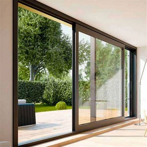 4 panel sliding glass door Whole Sliding Door 192"W x 96"H – Whole Doors 3 Panel Sliding Glass Door, 4 Panel Sliding Glass Door, Glass Sliding Doors Interior, Modern Sliding Glass Doors, Exterior Sliding Glass Doors, Upvc Sliding Doors, Open Living Room Design, Sliding Doors Exterior, Sliding Glass Doors Patio