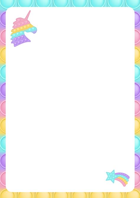 pink purple pastel cute cartoon kids colorful colourful page border paper blank frame a4 school popit frame pop it popit unicorn star Pink Purple Pastel, Picture Template, Unicorn Frame, Pink Pages, Rainbow Writing, Border Templates, Birthday Icon, A4 Document, Rainbow Canvas