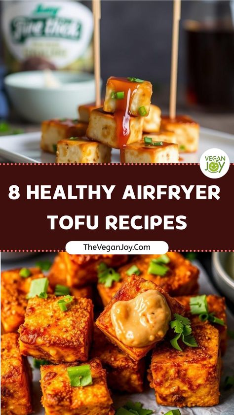 Revolutionize your tofu game with these 8 airfryer masterpieces Airfryer Tofu Recipes, Panko Tofu Air Fryer, Airfryer Tofu Recipe, Vegan Airfryer Recipe, Air Fryer Tofu Recipes, Airfryer Tofu, Crunchy Tofu, Healthy Airfryer, Firm Tofu Recipes