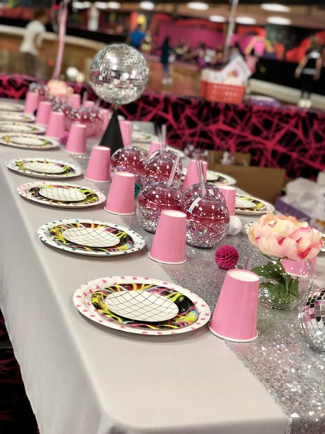 Disco Party Kids Party Table, Kids Party Tables, Disco Theme, Party Table Settings, Disco Party, Party Table, Table Setting, Birthday Celebration, Kids Party