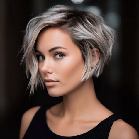 Edgy Short Haircuts, Κούρεμα Bob, Kadeřnické Trendy, Vlasové Trendy, Chin Length Hair, Messy Short Hair, Trendy Short Haircuts, Edgy Short Hair, Bob Hairstyles For Fine Hair