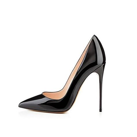 VCshoes Classic Black High Heels Shoes Woman Pumps 12cm Tacones Pointed Toe Stilettos Talon Femme Wedding Shoes QKOU003 Side Empty-12cm-4 Black High Heels Shoes, Wedge Heel Boots, High Heels Shoes, Pu Heels, Black Shoes Women, Womens Wedding Shoes, White Heels, Leather High Heels, Gold Heels