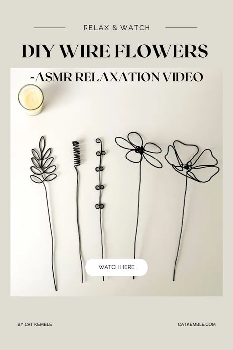 Are you in need of some relaxation? Are you looking for an activity that will help you to clear your mind, while also keeping your hands busy? Look no further - our ASMR Relaxation video is the perfect way to ease your stress. From the calming effects of the ASMR sounds to the soothing activity of wire flower making, this video has something for everyone. So take a moment to treat yourself and immerse yourself in a moment of comfort. Relax and watch here! Flower Wire Art, Diy Wire Flowers How To Make, Making Wire Flowers, How To Make Wire Flowers Tutorials, Diy Wire Flowers, How To Make Wire Flowers, Wire Flowers Tutorial, Wire Flower Tutorial, Wire Wall Art Diy