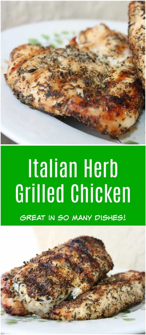 Grilled Chicken Sides, Italian Marinade For Chicken, Italian Herb Chicken, Grilled Chicken Seasoning, Grilled Italian Chicken, Hen Recipes, Chicken Seasoning Recipes, Herb Chicken Recipes, Garlic Herb Chicken