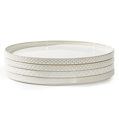 PRICES MAY VARY. Elegant Embossed Pattern and Farmhouse Style: The Mikigey dinner plate set of 4 features a beautifully embossed design, providing a touch of sophistication that enhances any dining experience, These delightful details add a charming and cozy farmhouse touch to your kitchen decor, making your dinner all the more enjoyable. Versatile Dinnerware Sets: Perfect for a variety of meals, this plate set can be used for everything from main courses to salads, accommodating your dining nee Plates For Kitchen, Serving Plates Ceramic, Steak Plates, Embossed Pattern, Cozy Farmhouse, Embossed Design, Main Courses, Dinner Plate Sets, Plates Set