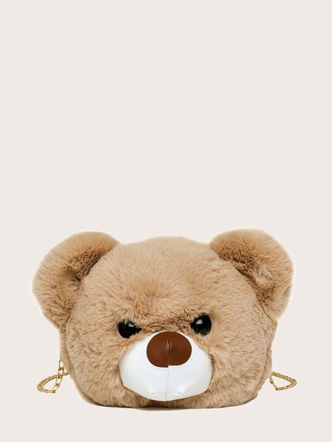 Free Returns ✓ Free Shipping On Orders $49+ ✓. Cartoon Bear Shaped Crossbody Bag- Crossbody at SHEIN. Teddy Bear Purse, Bear Purse, Preppy Bags, Novelty Purses, Cartoon Chicken, Plush Bags, Estilo Preppy, Chain Pattern, Style Preppy