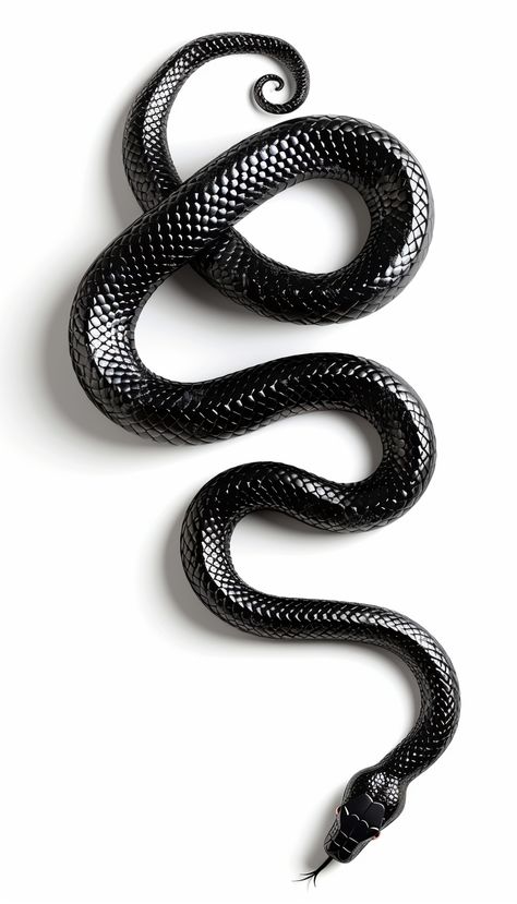 Realistic Black Mamba Snake Black Mamba Snake Tattoo, Snake Vector, Black Snake Tattoo, White Vector Background, Black Mamba Snake, Mamba Snake, Black And White Snake, Hibiscus Tattoo, Snake Tattoos