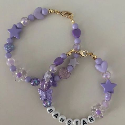 BTS BRACELET CUSTOMIZE COLOUR Bts Beaded Bracelet, Bts Bracelet Diy, Bts Bracelet, Bts Name, Beaded Items, Bracelet Ideas, Name Bracelet, Beaded Jewelry Diy, Jewelry Diy