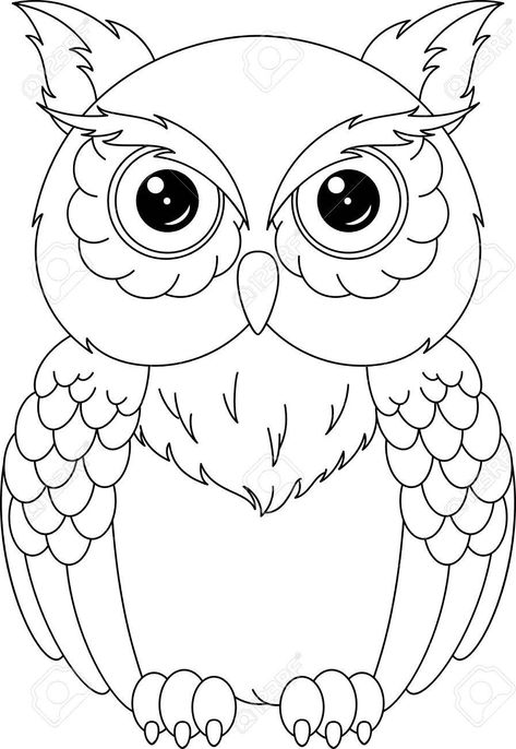 Owl Images Clip Art, Colorful Owl Art, Pictures To Colour, Owl Stencil, Modele Zentangle, Tre Kunst, Owl Coloring, Owl Clip Art, Owl Coloring Pages