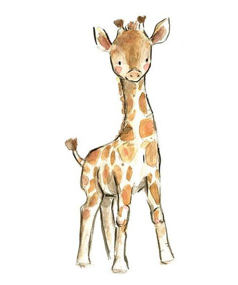 Giraffe Drawing, Watercolor Gouache, Kids Illustration, Giraffe Art, Animal Doodles, A Giraffe, Art Things, 수채화 그림, Baby Giraffe