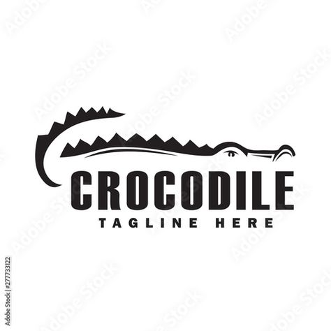 Stock Image: drawing shadow crocodile logo design inspiration Crocodile Logo Design, Vector Crocodile, Tishert Design, Snake House, Zoo Logo, Image Drawing, Sketchbook Assignments, Shadow Logo, Crocodile Logo