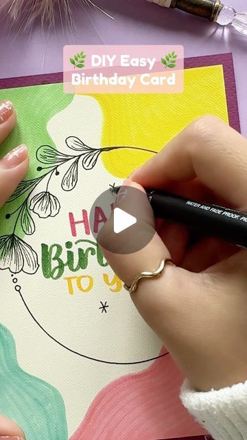 Nhuan Dao✨Calligraphy & Lettering❤️ on Instagram: "Creating DIY Happy Birthday Cards 💖 . . . 🌟FREE Gift For You: Do u Want to Try Your Hand at Brush Lettering and Calligraphy? Download This FREE Chapter : “How to Practice & Master 10 Basic Strokes” From the Workbook: “The 21-Day Brush Lettering”. 👉You Can Find The Link in My Bio or Visit: nhuandaocalligraphy.com . . . #HandmadeCards #Happybirthday #happybirthdaycard #cardmaking #personalizedgifts #NhuanDaoCalligraphy #Calligraphy #BrushLettering #ModernCalligraphy #HandLettering #Lettering #Handwriting #DIYBirthdayCard #Handmade #DIY #artreels #reels" Handlettering Happy Birthday, Calligraphy Birthday Card, Happy Birthday Hand Lettering, Easy Birthday Cards Diy, Happy Birthday Calligraphy, Lettering Handwriting, Happy Birthday Drawings, Brush Lettering Quotes, Calligraphy Cards