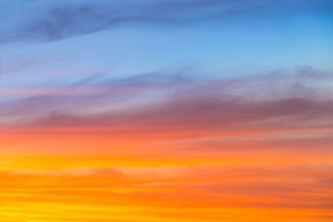 Blue Orange Sunset, Sunset Sky Landscape, Orange And Blue Sky, Sky Gradient, Sky Textures, Sunset Gradient, Dramatic Sky, Sky Summer, Watercolor Sky