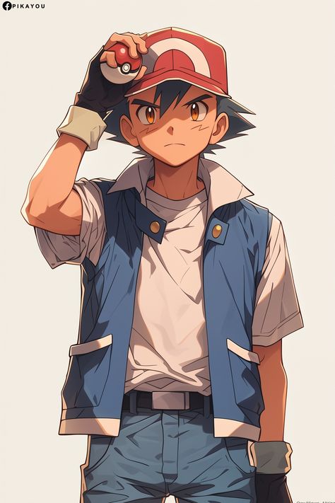 Pokemon Trainer Costume, Pokemon Anime Characters, Satoshi Pokemon, Pikachu Drawing, Pokemon Sketch, Pokemon Poster, Pokemon People, Pokemon Manga, Ash Pokemon