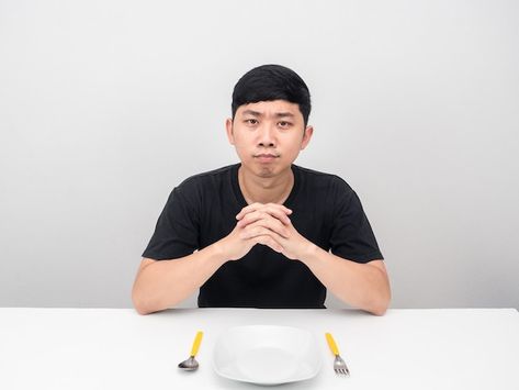 Man sit at table with dish waiting for d... | Premium Photo #Freepik #photo #asian-man #asian-male #excited-man #hungry-man Someone Sitting At A Table Reference, Person At Table Reference, Sitting At Dinner Table Pose, Person Sitting At Table Reference, Person Sitting At Table, Man Sitting At Table, Eat Manga, Cyberpunk Character Art, Drawing Stand