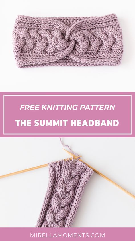 The Summit Headband free knitting pattern Knitted Head Bands Patterns Free Easy, Free Headband Knitting Patterns, Earwarmer Knitting Patterns, Knit Gifts, Headband Knitting Pattern, Knitted Headband Free Pattern, Winter Knitting Patterns, Homemade Shortbread, Headband Knitting